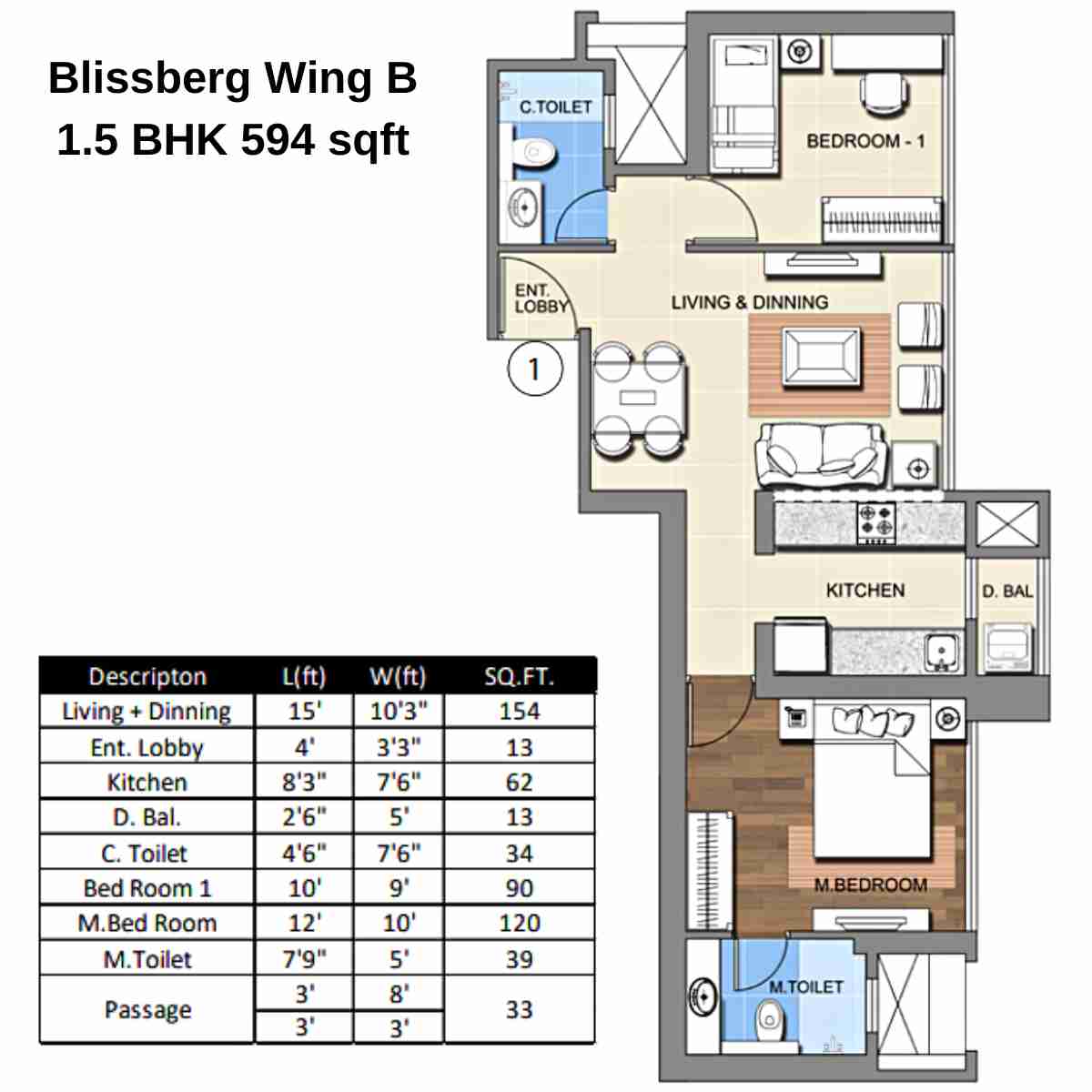 Sheth-Montana-Floor-Plan-Blissberg-Wing-B-1.5-BHK-594-sqft
