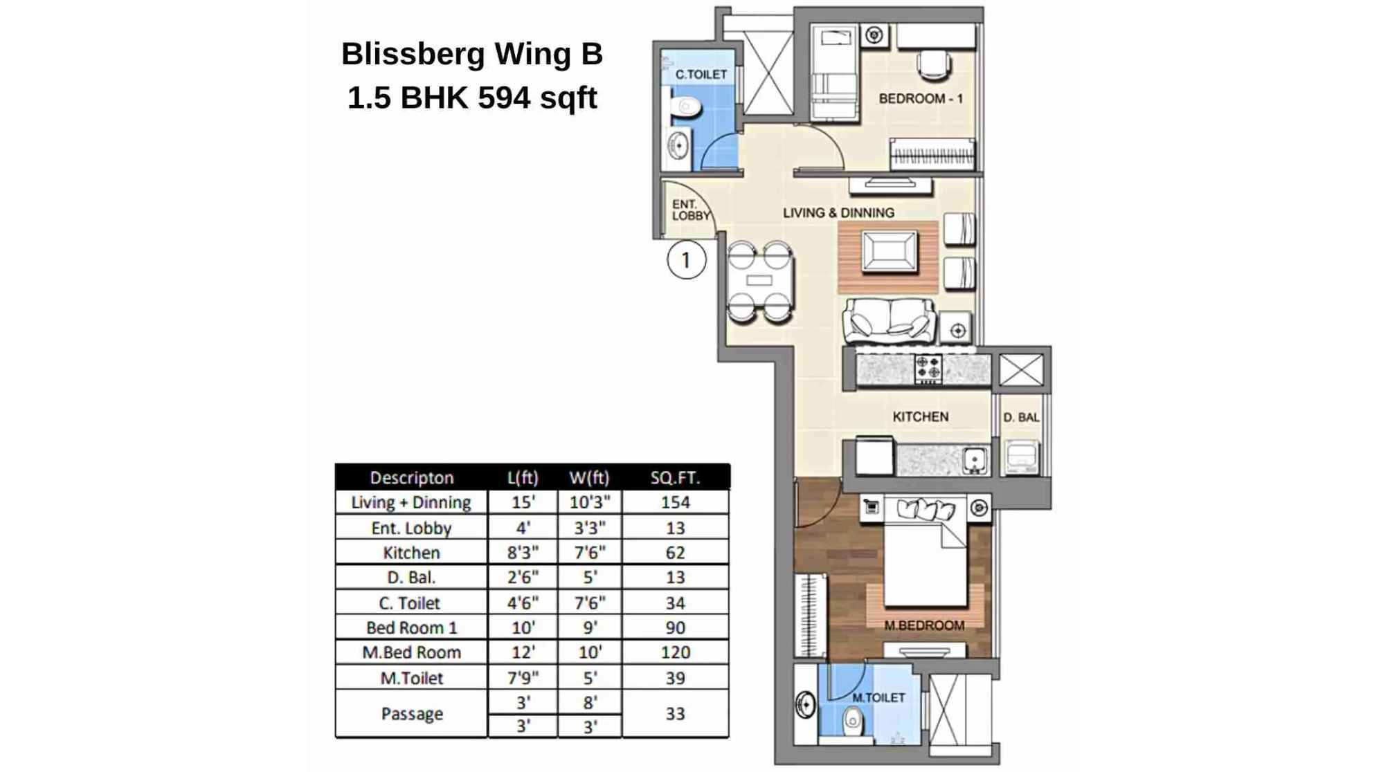 Sheth-Montana-Floor-Plan-Blissberg-Wing-B-1.5-BHK-594-sqft