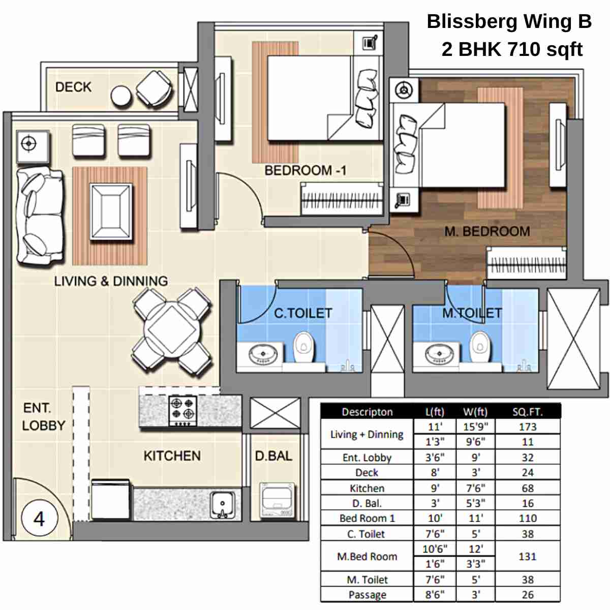 Sheth-Montana-Floor-Plan-Blissberg-Wing-B-2-BHK-710-sqft
