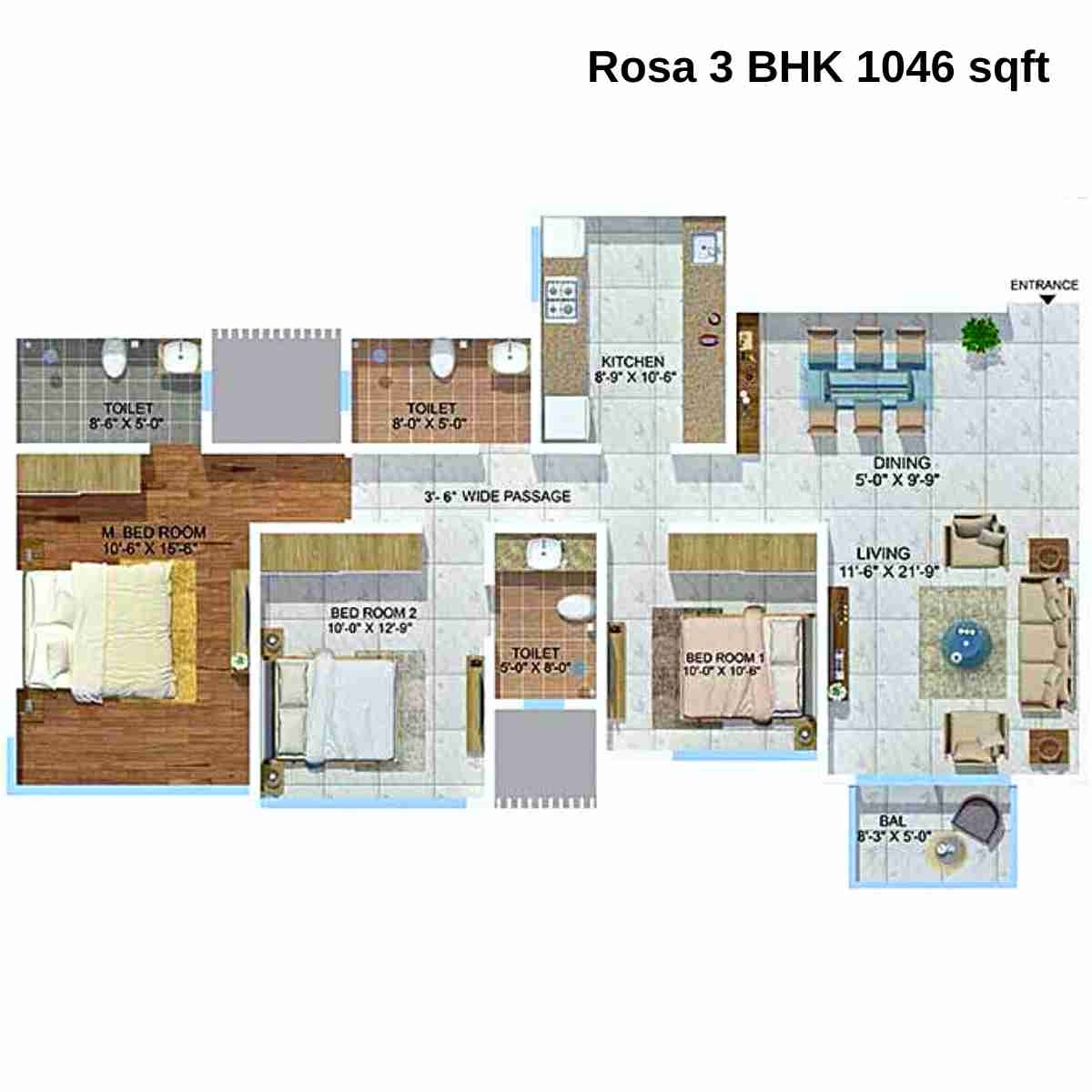 Sheth-Montana-Floor-Plan-Rosa-3-BHK-1046-sqft