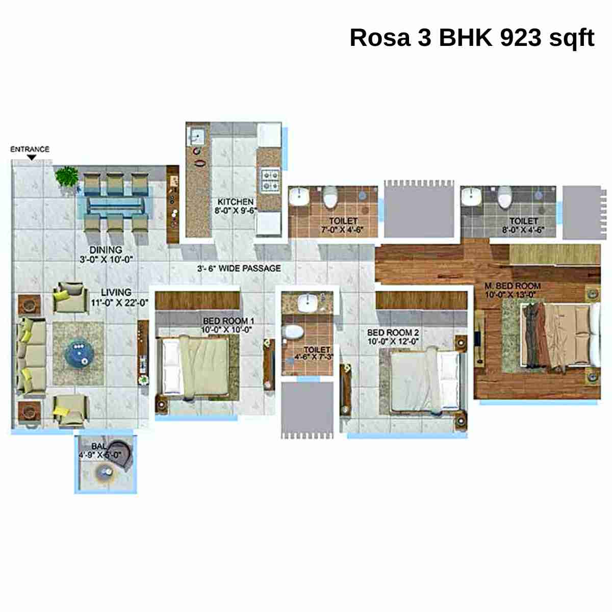 Sheth-Montana-Floor-Plan-Rosa-3-BHK-923-sqft